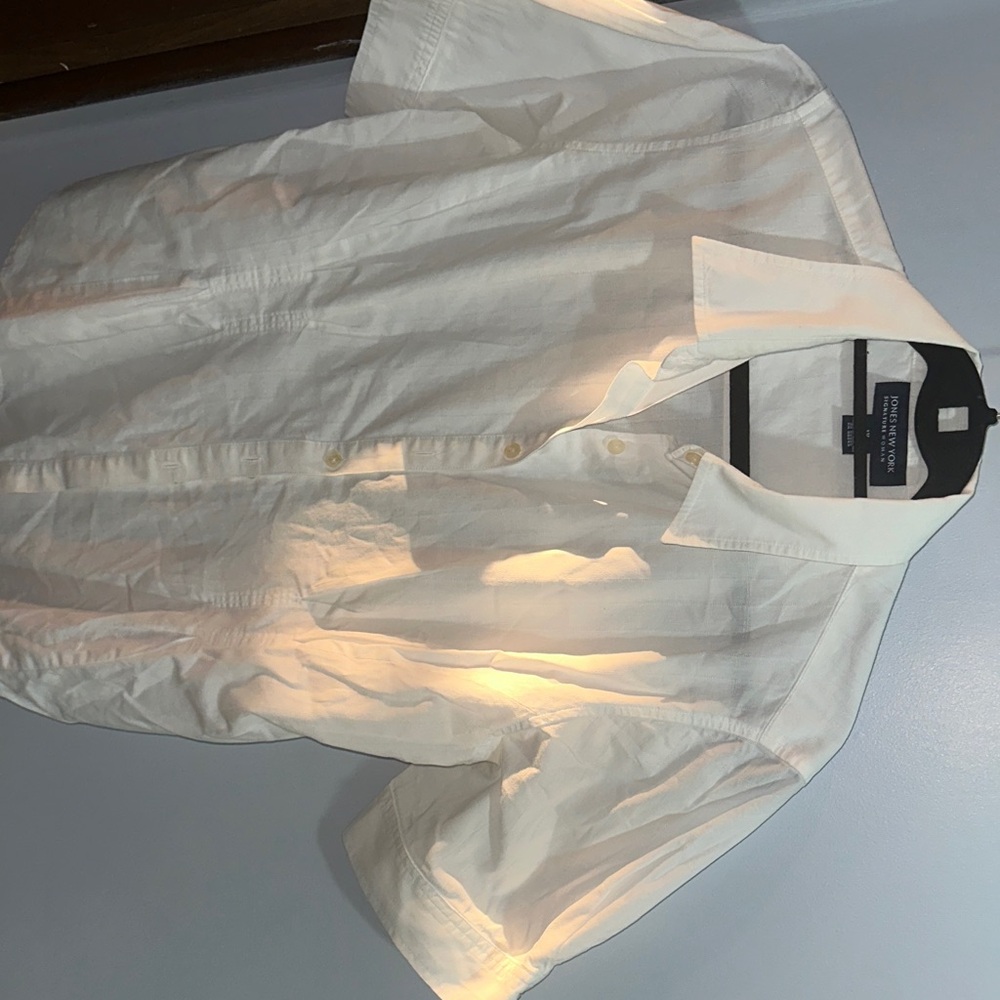 Jones New York Men's White Short Sleeve Shirt